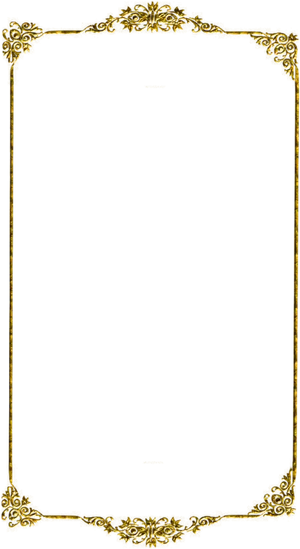 Ornate Golden Frameon Blue Background PNG Image