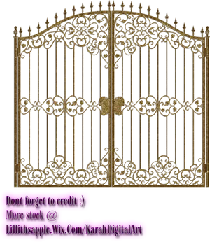 Ornate Golden Gate Design PNG Image