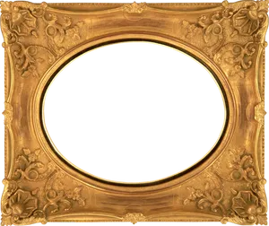 Ornate Golden Photo Frame PNG Image