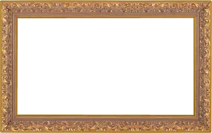 Ornate Golden Photo Frame PNG Image