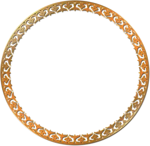 Ornate Golden Round Frame PNG Image