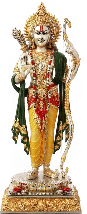 Ornate Hanuman Statue PNG Image