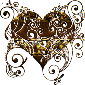 Ornate Heart Artwork PNG Image