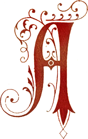 Ornate Letter A Design PNG Image