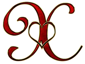 Ornate Letter Awith Heart Design PNG Image