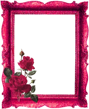 Ornate Rose Frame Design PNG Image