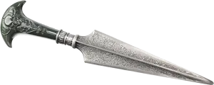 Ornate Silver Dagger PNG Image