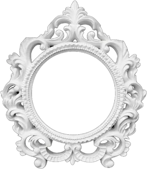 Ornate White Frame Transparent Background PNG Image