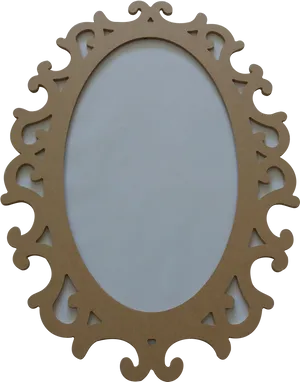 Ornate Wooden Frame Cutout Design PNG Image