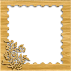 Ornate Wooden Frame Design PNG Image