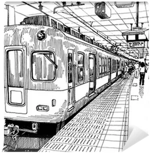 Osaka Train Station Sketch PNG Image