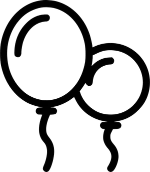 Outlined Balloons Graphic PNG Image