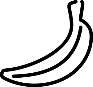 Outlined Banana Graphic PNG Image