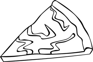 Outlined Cheese Pizza Slice PNG Image