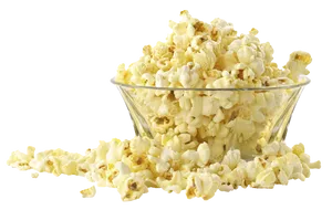 Overflowing Popcorn Bowl PNG Image