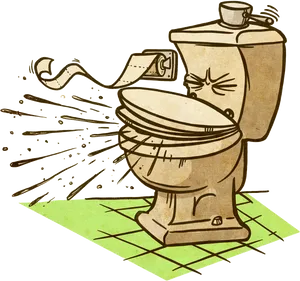 Overflowing Toilet Cartoon PNG Image