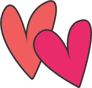 Overlapping Hearts Graphic PNG Image