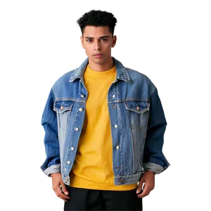 Oversized Denim Jacket Png Auk81 PNG Image