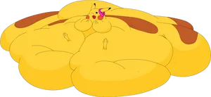 Overstuffed Pikachu Artwork PNG Image