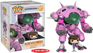 Overwatch D Va Meka Funko Pop Figure PNG Image