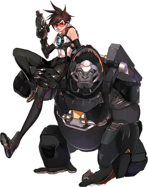 Overwatch Duo Pose Tracer Winston PNG Image