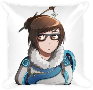 Overwatch Mei Character Cushion Design PNG Image