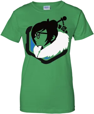 Overwatch Mei Green Tshirt Design PNG Image