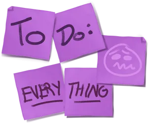 Overwhelmed To Do List Sticky Notes PNG Image