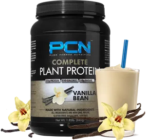 P C N Plant Protein Powder Vanilla Flavor PNG