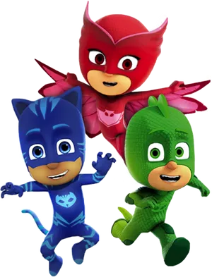 P J Masks Heroes Posing.png PNG Image