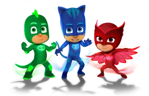 P J Masks Heroes Readyfor Action PNG Image