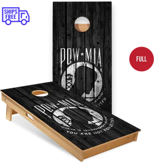 P O W M I A Cornhole Board Set PNG Image