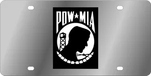 P O W M I A Flag License Plate PNG Image