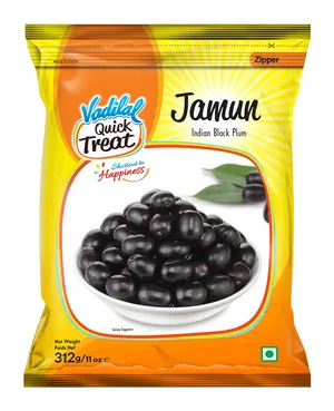 Packaged Jamun Indian Black Plum PNG Image