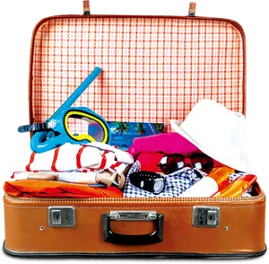 Packed Suitcase Readyfor Vacation PNG Image