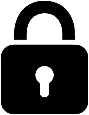 Padlock Icon Blackand White PNG Image