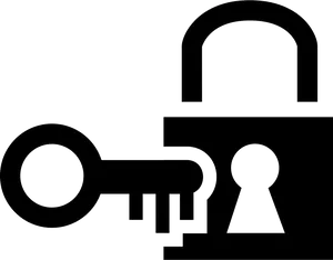 Padlockand Key Silhouette PNG Image