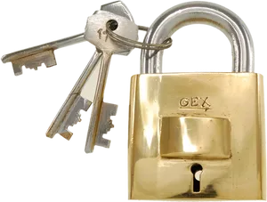 Padlockand Keys Isolated PNG Image