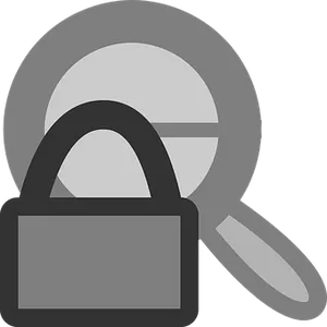 Padlockand Magnifying Glass Icon PNG Image