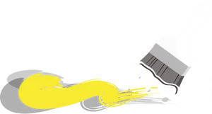 Paintbrush Pouring Yellow Paint PNG