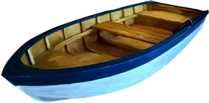 Painted Rowboat Artwork PNG Image