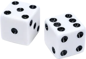 Pairof White Dicewith Black Dots PNG Image