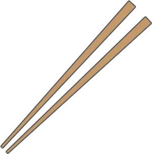 Pairof Wooden Chopsticks PNG Image