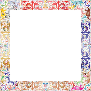 Paisley Decorated Square Frame PNG Image