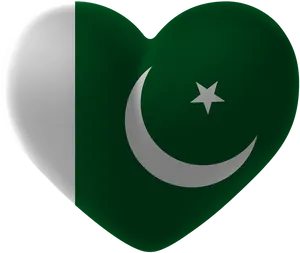 Pakistan Flag Heart Shaped Graphic PNG Image