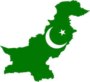 Pakistan Mapwith Flag Design PNG