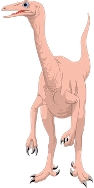 Pale Theropod Dinosaur Illustration PNG Image