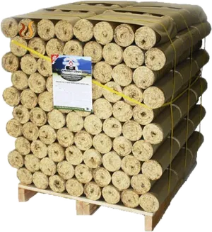 Pallet_of_ Compressed_ Wood_ Briquettes PNG Image