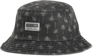 Palm Print Bucket Hat PNG Image