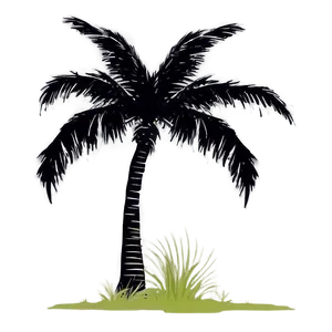 Palm Tree Silhouette A PNG Image